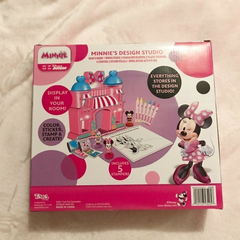 DISNEY Junior Minnie’s Design Studio With Stickers Stamps Activities New - Picture 2 of 12